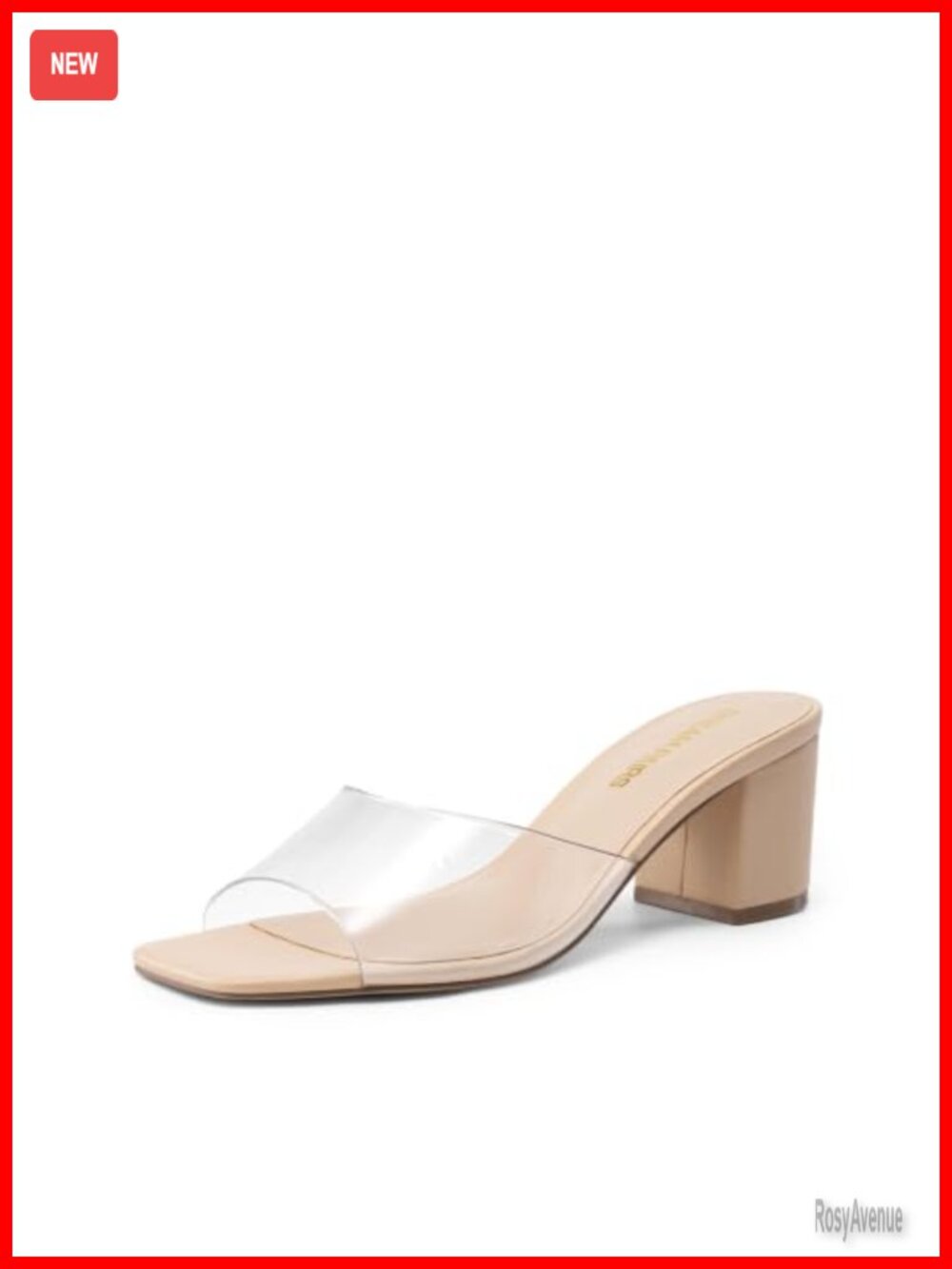 Women's Block Chunky Heel Slide Sandals Square Toe Slip On Mules